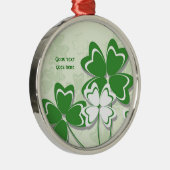 Lucky Charme Irish Klee Kleeblatt St Patricks Day Silbernes Ornament (Rechts)