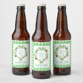 Lucky charme Monogram Gingham Getränke Label Set Bierflaschenetikett (Flaschen)