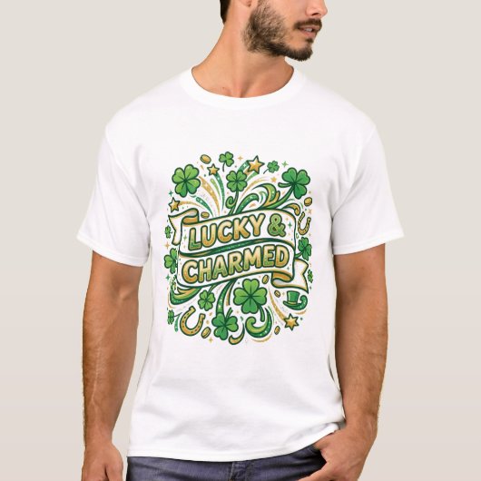 Lucky & Charmed St. Patrick’s Day Shirt (Vorderseite)