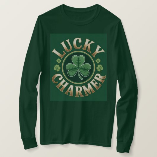 Lucky Charmer Basic Langarm T-Shirt (Design vorne)
