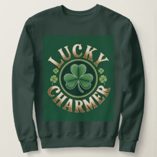 Lucky Charmer Damen Waldgrün T-Shirt Sweatshirt