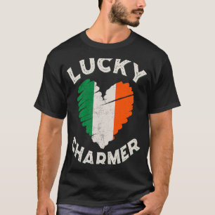 Lucky Charmer Grunge Herz Irish Flag St Patrick's T-Shirt
