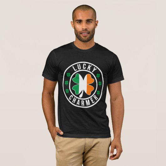 Lucky Charmer Irish Flag Shamrock T Shirt (Vorne ganz)