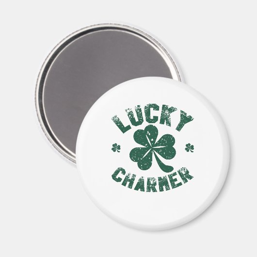 Lucky Charmer Kleeblatt Funny St. Patrick's Day Magnet (Vorderseite/Rückseite)