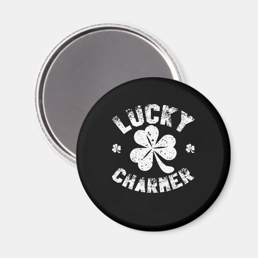 Lucky Charmer Kleeblatt Funny St. Patrick's Day Magnet (Vorderseite/Rückseite)