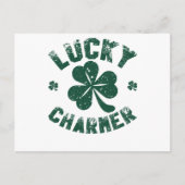 Lucky Charmer Kleeblatt Funny St. Patrick's Day Postkarte (Vorderseite)