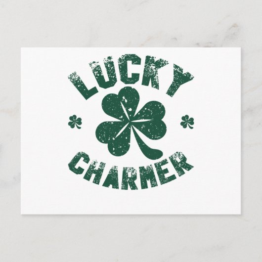 Lucky Charmer Kleeblatt Funny St. Patrick's Day Postkarte (Vorderseite)