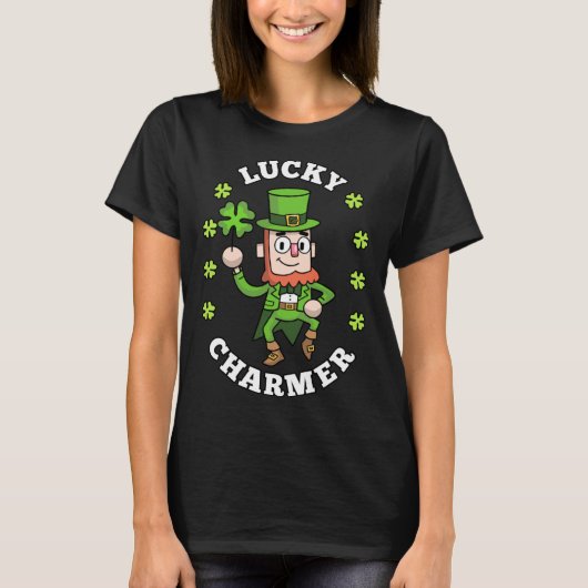 Lucky Charmer Leprechaun Shamrock St Patricks Day T-Shirt (Vorderseite)