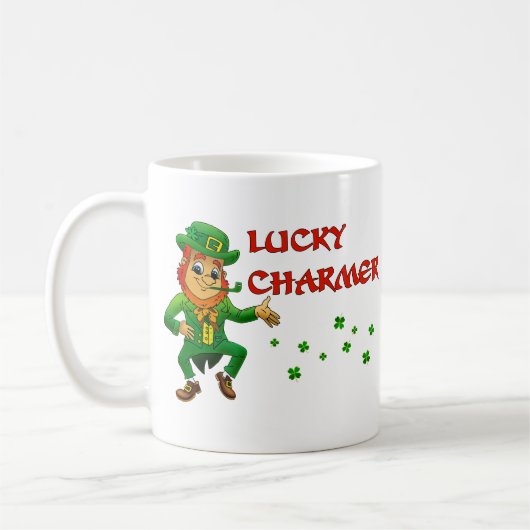 Lucky Charmer Lustiger St. Patrick's Day Kaffeetasse (Links)