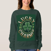 Lucky Charmer Women's Forest Green Sweatshirt (Vorderseite)