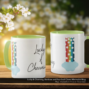 Lucky & Charming Rainbow 4-Leaf Clover Minimalisti Tasse