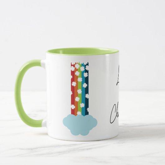 Lucky & Charming Rainbow 4-Leaf Clover Minimalisti Tasse (Links)