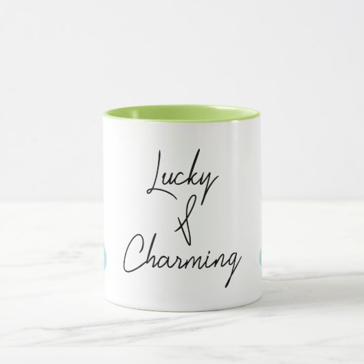 Lucky & Charming Rainbow 4-Leaf Clover Minimalisti Tasse (Zentrum)