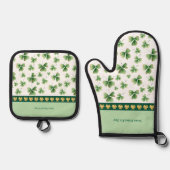 Lucky Charms Kleeblatt Oven Mitte Ofenhandschuh & Topflappen-Set (Vorderseite)