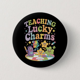 Lucky Charms Lehrer unterrichten am St. Patrick's  Button