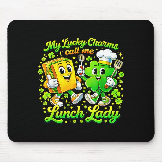 Lucky Charms nennt Lunch Lady St. Patricks Day Mousepad (Vorne)
