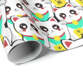 Lucky Chinese Cat Geschenkpapier (Rolleneckpunkt)