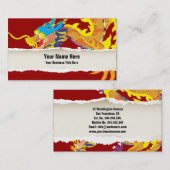 Lucky Chinese Dragon Business Card Visitenkarte (Vorne/Hinten)