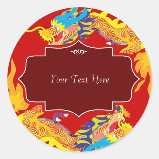 Lucky Chinese Dragon Runder Aufkleber (Vorderseite)