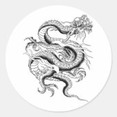 Lucky Chinese Dragon Runder Aufkleber (Vorderseite)