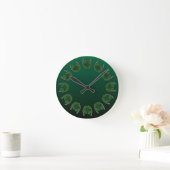 Lucky Clock St. Patrick's Lucky Charm Wall Clock Runde Wanduhr (Zuhause)