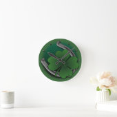 Lucky Clock St. Patrick's Lucky Charm Wall Clock Runde Wanduhr (Zuhause)