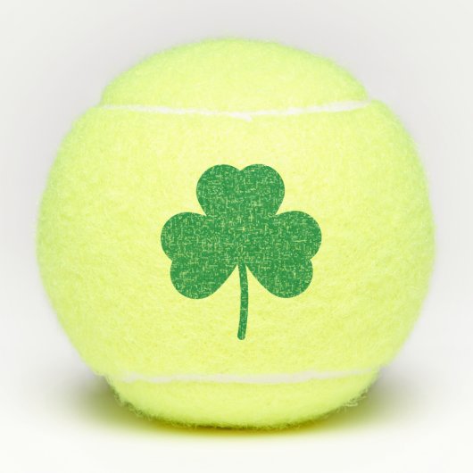 Lucky Clocks St Patricks Day Green Kleeblatt Tennisbälle (Vorderseite)