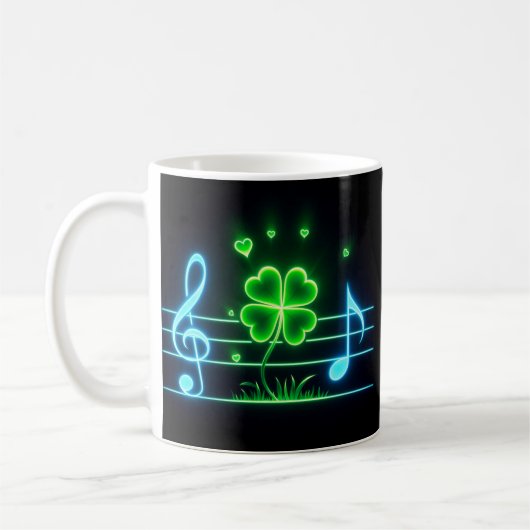 Lucky Closing mit Musiknoten Design Kaffeetasse (Links)