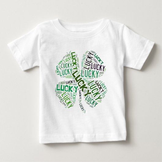 Lucky Closing Word Art Baby T-shirt (Vorderseite)