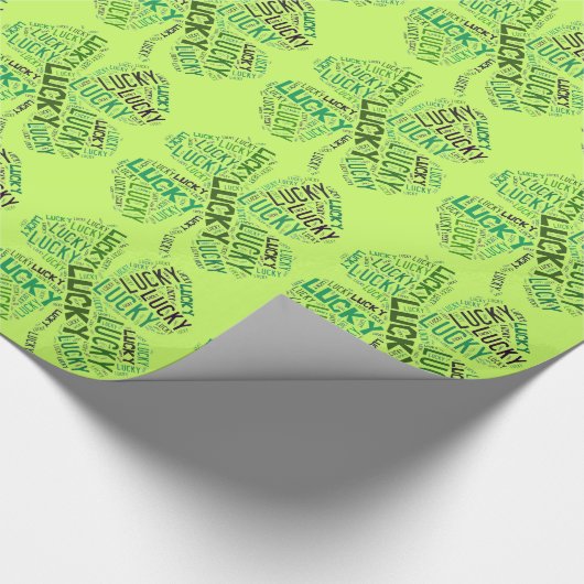 Lucky Closing Word Art Geschenkpapier (Ecke)