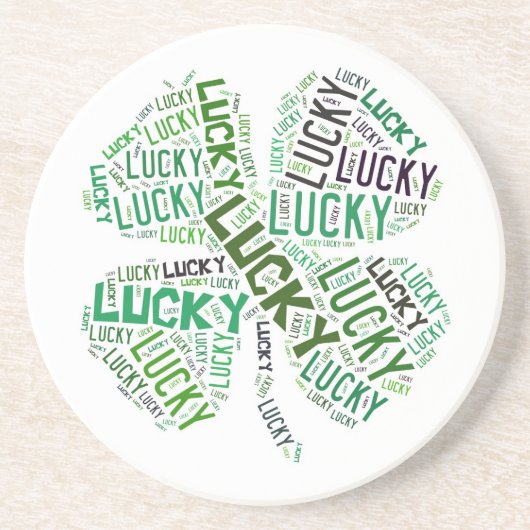 Lucky Closing Word Art Getränkeuntersetzer (Vorne)