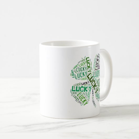 Lucky Closing Word Art Kaffeetasse (VorderseiteRechts)