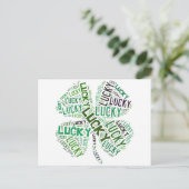 Lucky Closing Word Art Postkarte (Stehend Vorderseite)