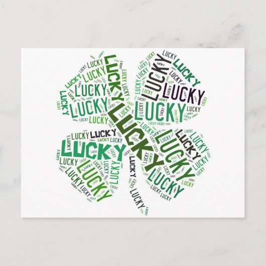 Lucky Closing Word Art Postkarte (Vorderseite)