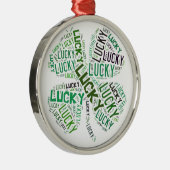 Lucky Closing Word Art Silbernes Ornament (Rechts)