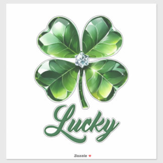 Lucky Clover-Blätter Aufkleber