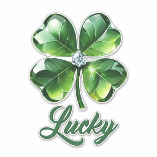 Lucky Clover-Blätter Aufkleber (Vorderseite)