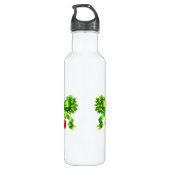 Lucky Clover Bow with Cherries Green Design Edelstahlflasche (Rückseite)