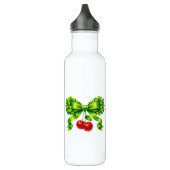 Lucky Clover Bow with Cherries Green Design Edelstahlflasche (Links)