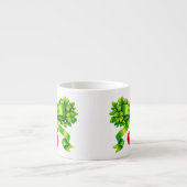 Lucky Clover Bow with Cherries Green Design Espressotasse (Vorderseite)