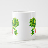 Lucky Clover Bow with Cherries Green Design Jumbo-Tasse (Vorderseite)
