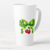 Lucky Clover Bow with Cherries Green Design Milchtasse (Rechte Ecke)