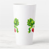 Lucky Clover Bow with Cherries Green Design Milchtasse (Vorderseite)