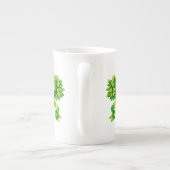 Lucky Clover Bow with Cherries Green Design Porzellantasse (Rückseite)