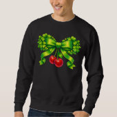 Lucky Clover Bow with Cherries Green Design Sweatshirt (Vorderseite)