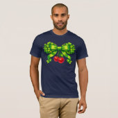 Lucky Clover Bow with Cherries Green Design T-Shirt (Vorne ganz)