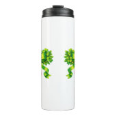 Lucky Clover Bow with Cherries Green Design Thermosbecher (Vorderseite)