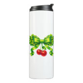 Lucky Clover Bow with Cherries Green Design Thermosbecher (Nach links gedreht)