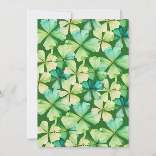 Lucky Clover Bridal Dusche Einladung (Rückseite)