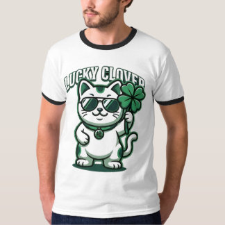 Lucky Clover Cat T-Shirt | Lustiges St. Patrick's 